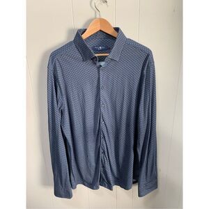STONE ROSE MENS MARTINI GLASS PRINT NAVY STRETCH SHIRT SIZE XXL
